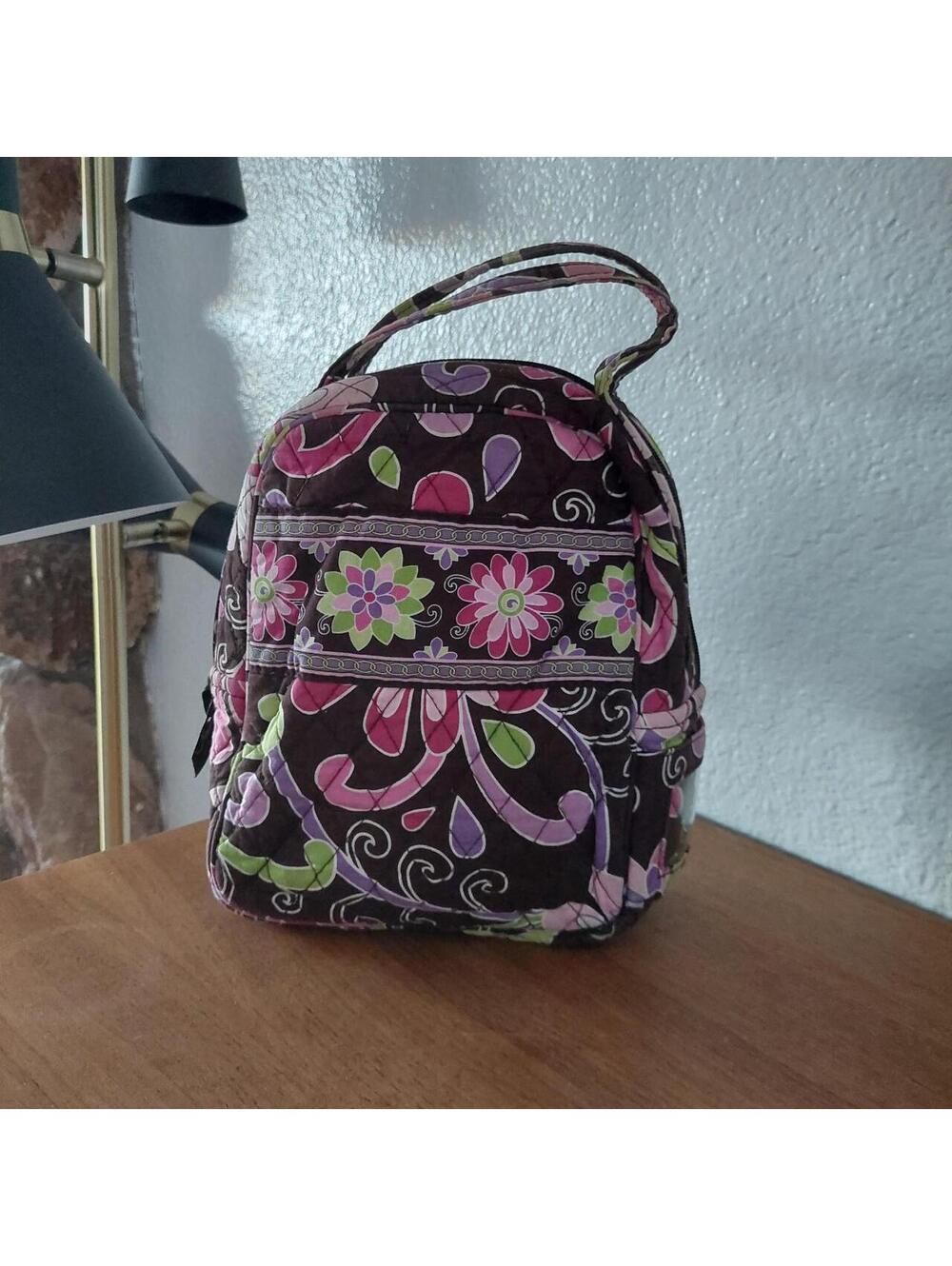 Vera Bradley Purple Punch Lunch Bunch Insulated Quilted Tote Bag